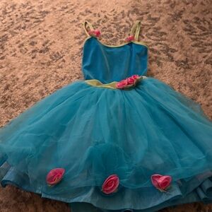 Charming Blue and Pink Kids Dance Costume